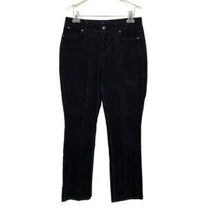 Talbots Wmns Bootcut Mid Rise Corduroy Pants Business Casual Size 8 Black